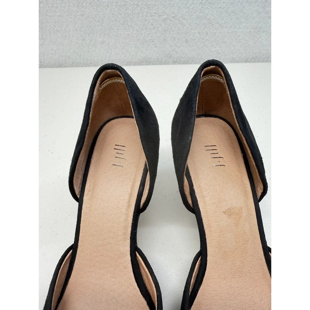 J. Jill Black Suede D'Orsay Kitten Heel Pointed Toe Pumps 9